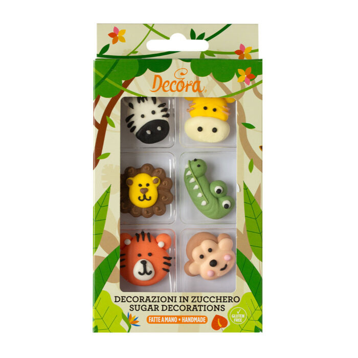 jungle animal sugar decorations