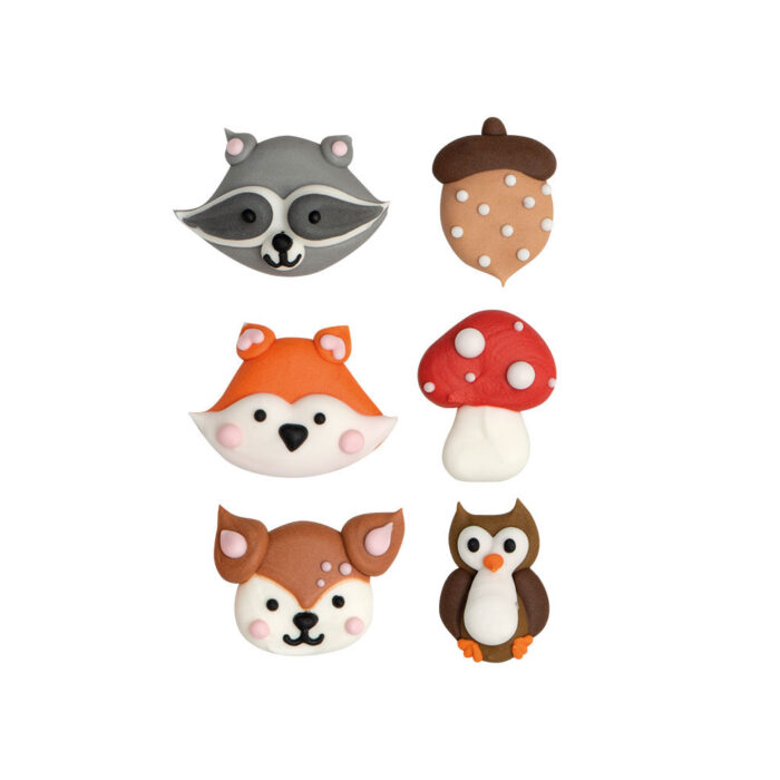 woodland animals sugar decorations