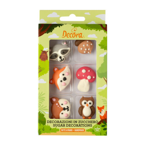 woodland animals sugar decorations