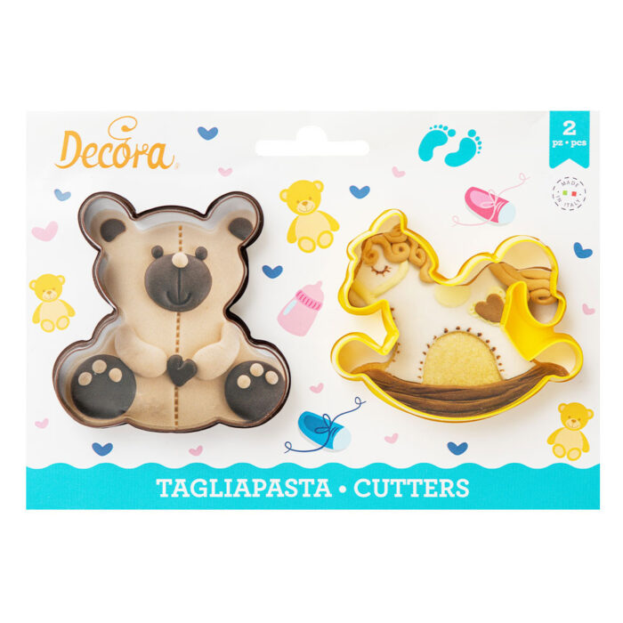 decora baby cookie cutters teddy bear and rocking horse cutters