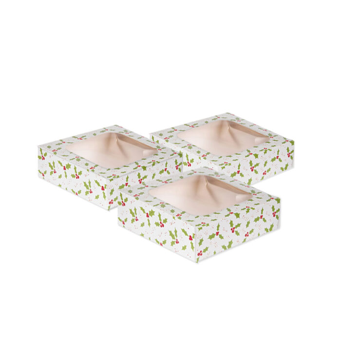 holly design Christmas treat box