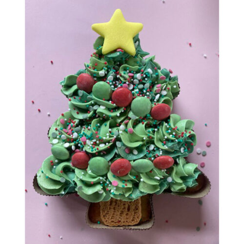 instore demo Christmas tree cake